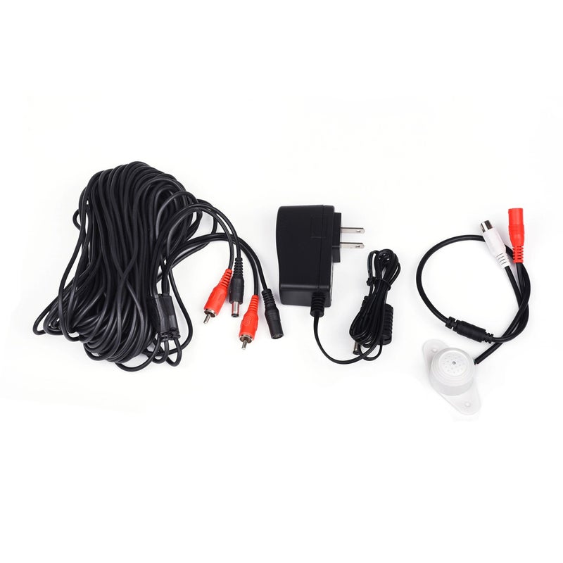Tonton High Sensitive Weatherproof Preamp Microphone Audio Pickup Device Sound Voice Pickup Kit with 60 Feet Cable and Power Supply for CCTV Surveillance Camera System - Image 1